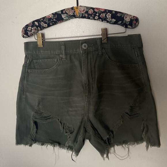 American Eagle Women’s Highest Rise Mom Shorts Sz 8 (29W) Green Y2K Festival New - Picture 3 of 8